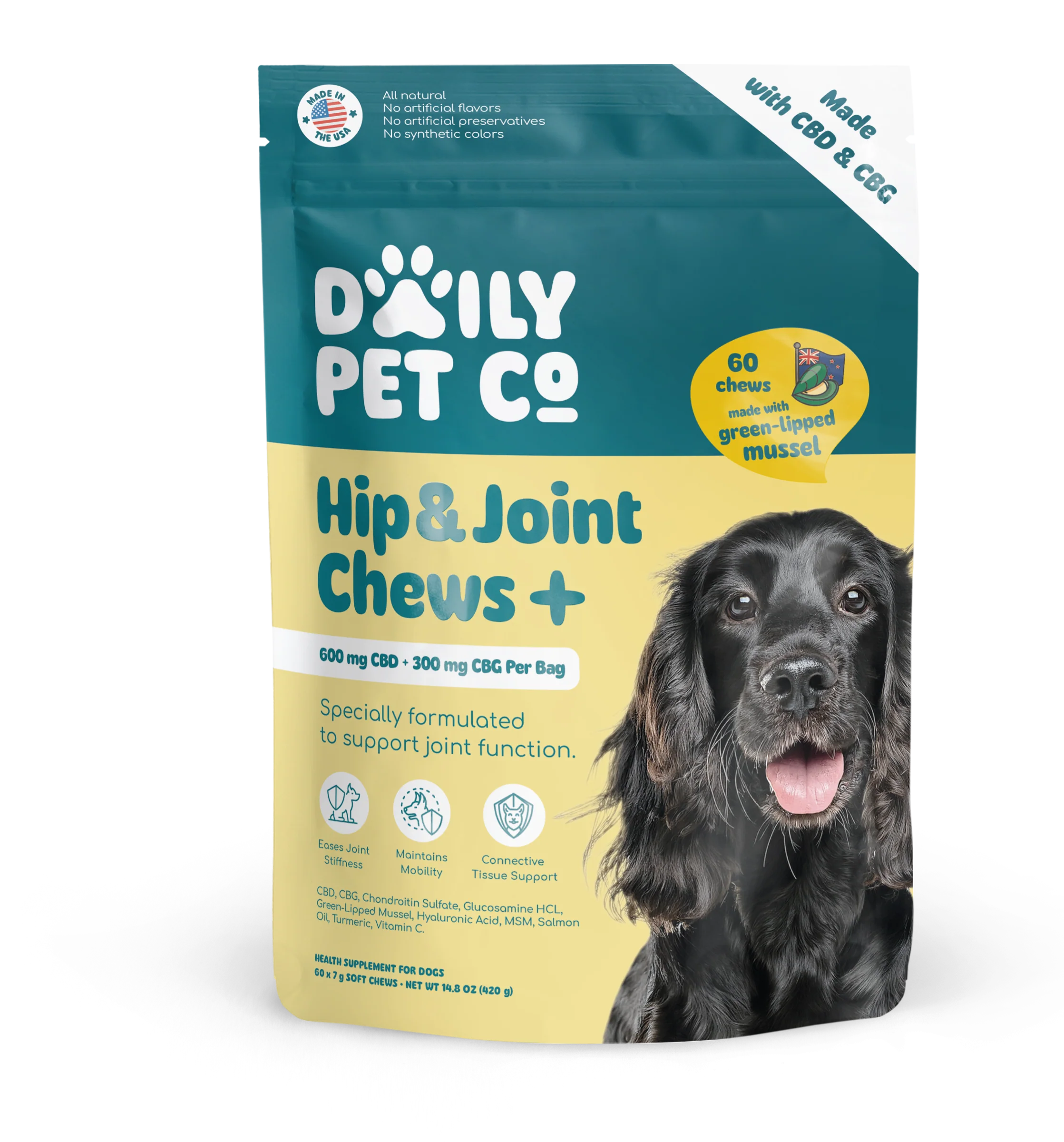 Hip & Joint Soft Chews+ for Dogs - 600mg CBD : 300mg CBG - Image 2
