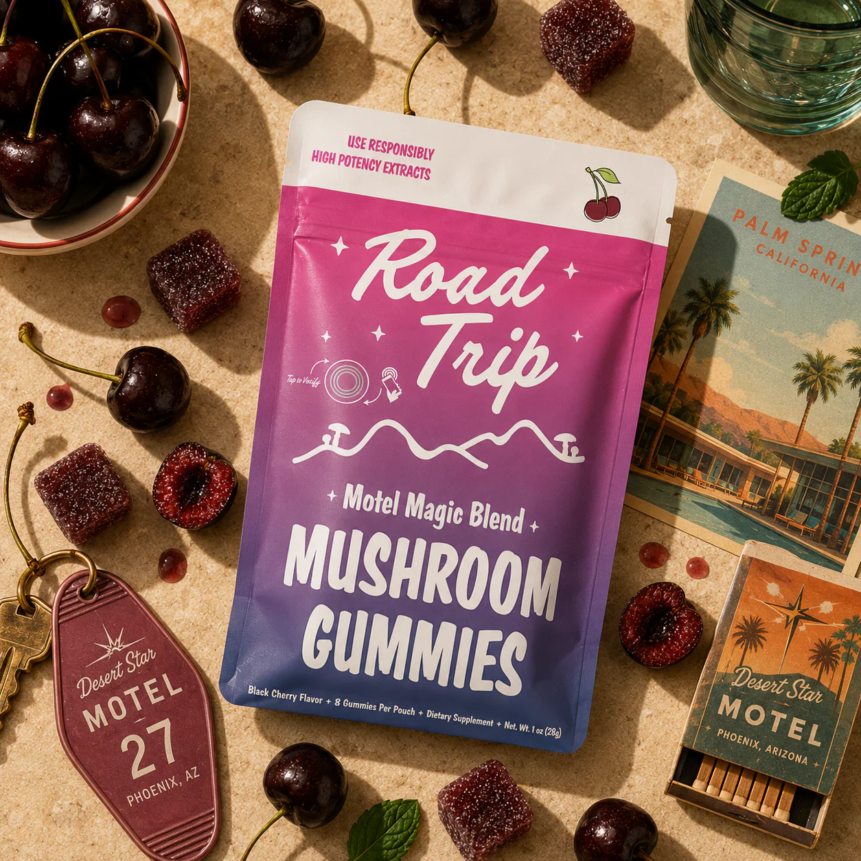 Motel Magic Mushroom Gummies - Black Cherry - Image 3